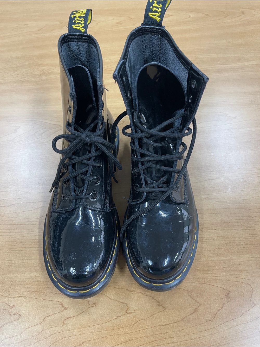 Dr. Martens Black Patent Lace-Up Boots size 8